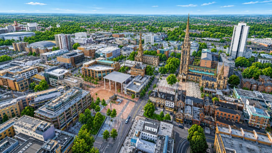Aerial view of Coventry — representative area image